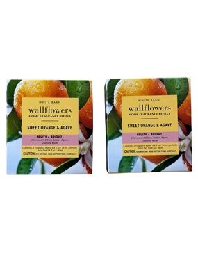 Bath & Body Works Sweet Orange & Agave Wallflower Refill Bulbs x4